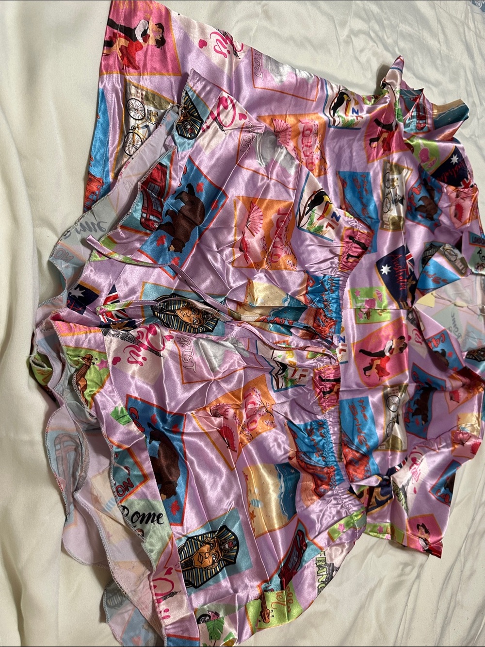 Silky Lilac Printed Pajama Shorts - Women
